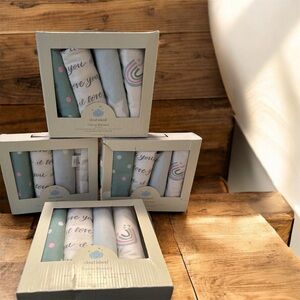 Cloud Island Green and White Swaddle Blankets